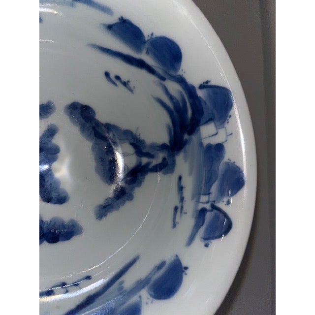 Antique Japanese Blue and White Sake Cup Washing Bowl For Sale - Image 10 of 18