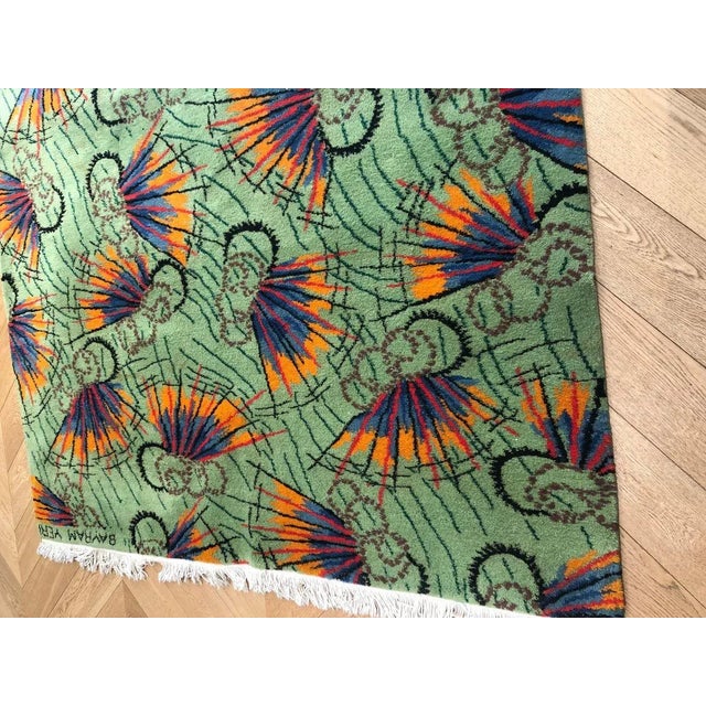1960s 20th Century Green Orange Blue Abstract Rug by Zeki Muran, 1960s For Sale - Image 5 of 18
