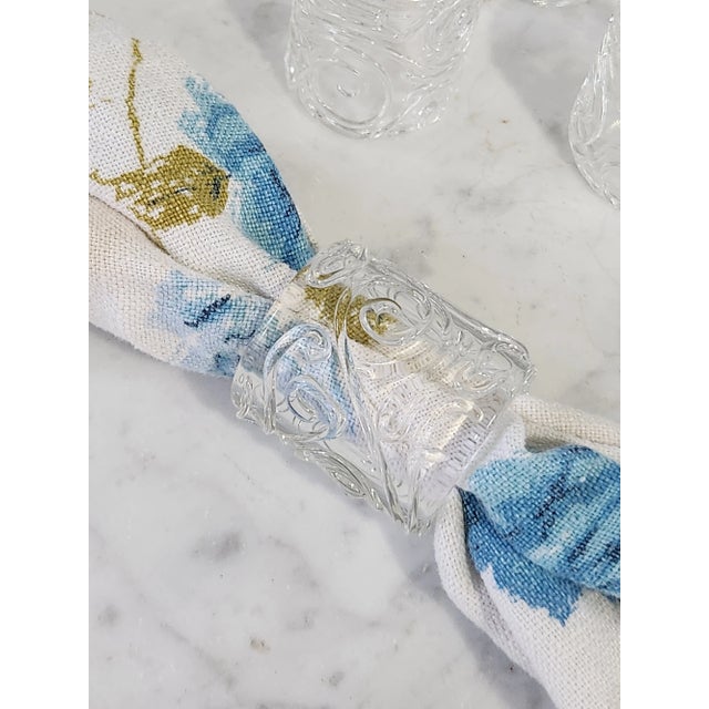 Mid-Century Modern Vintage Glass Napkin Rings, Set of 8 For Sale - Image 3 of 11