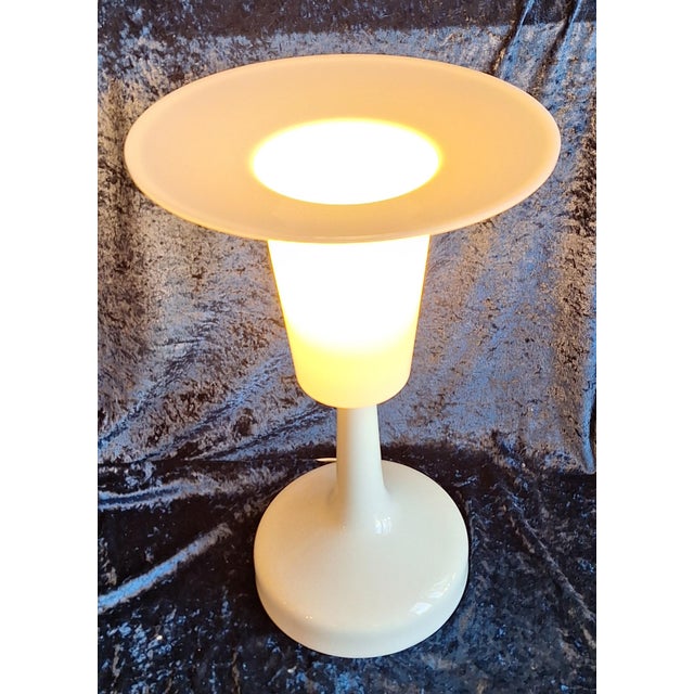 Vintage Table Lamp with White Glazed Porcelain Base, 1970s For Sale - Image 3 of 8
