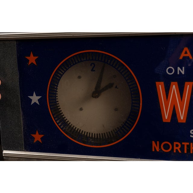 1950s Vintage Glass Panel WLBK Wall Clock For Sale - Image 5 of 6