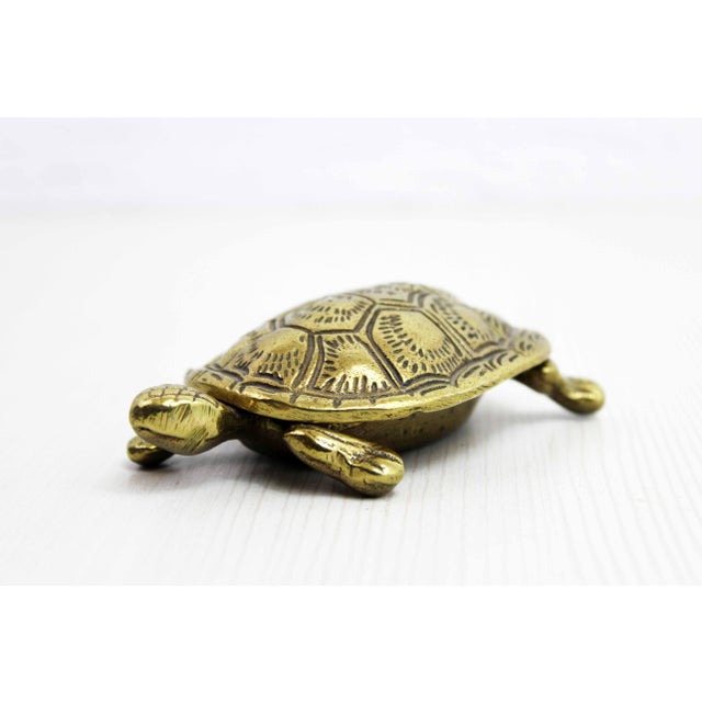 Gold Vintage Brass Turtle Ashtray, 1960s For Sale - Image 8 of 8