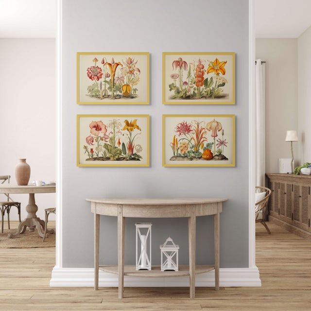 Campaign Set of 4 Botanical Prints — Hortus Floridus Style Flowers, Unframed For Sale - Image 3 of 9