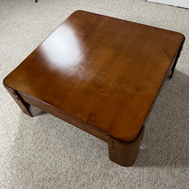 Modern Square Coffee Table in Teak-Stained Beech Veneer, 1970s For Sale - Image 9 of 16