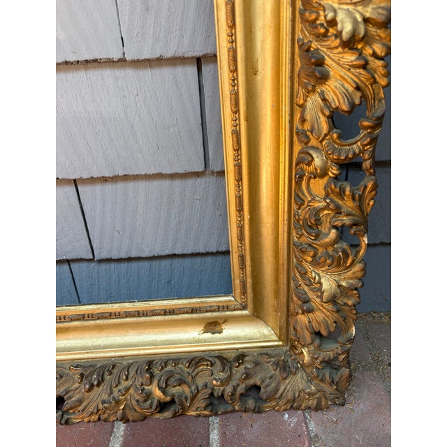 Antique French Rococo Revival Giltwood Frame – 35” X 50” For Sale In San Francisco - Image 6 of 11