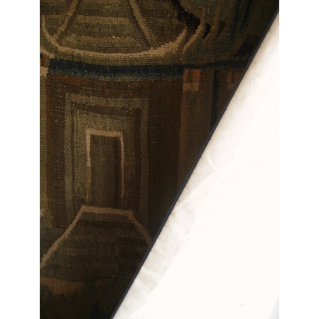 French Aubusson Chinoiserie Verdure Tapestry Pagoda and Three Birds 18 Century For Sale - Image 13 of 13