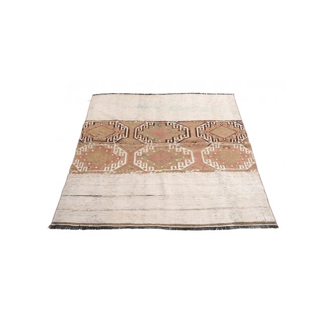 1960s Vintage Modern Small Kilim Rug - 4`1″ X 5`3″ For Sale - Image 5 of 6
