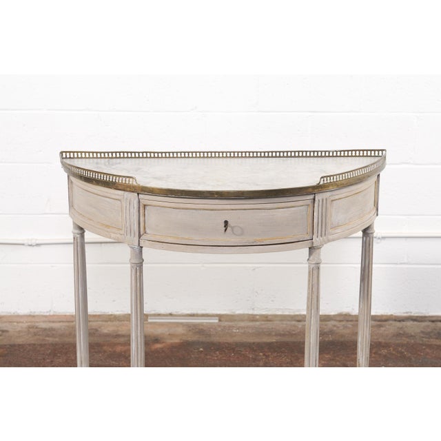 French French Console W/Brass Gallery & Marble Top For Sale - Image 3 of 13
