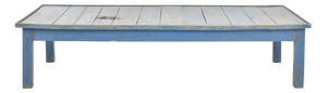Antique Coffee Table with Blue Patina