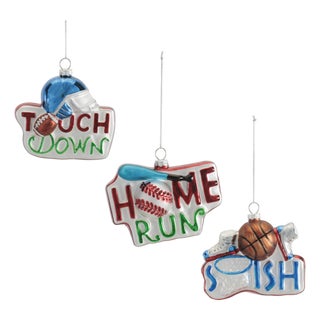 Glass Sports Ornaments (Set of 12) For Sale