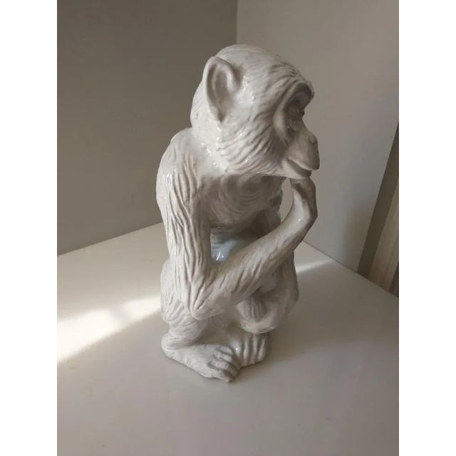 Monkey Sculpture in Glazed Terracotta, Italy, 1960s For Sale - Image 6 of 9
