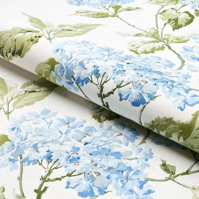 Schumacher Schumacher Summer Hydrangea Fabric in Blue Hydrangea For Sale - Image 4 of 5
