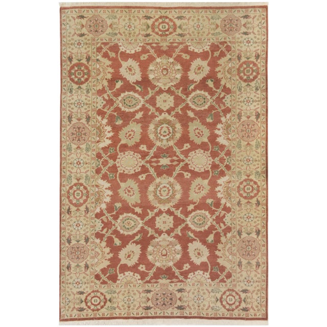 Mansour Fine Handmade Sultanabad Rug - 5′3″ × 6′10″ For Sale