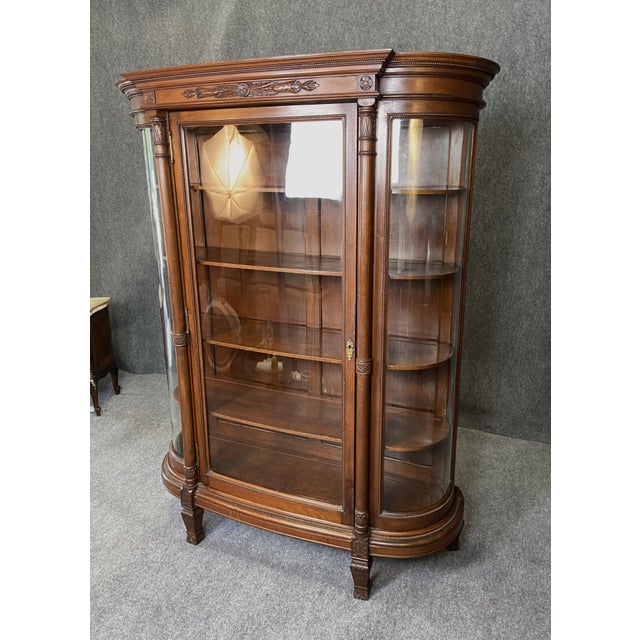 19th Century Solid Walnut Curio / China Chairish