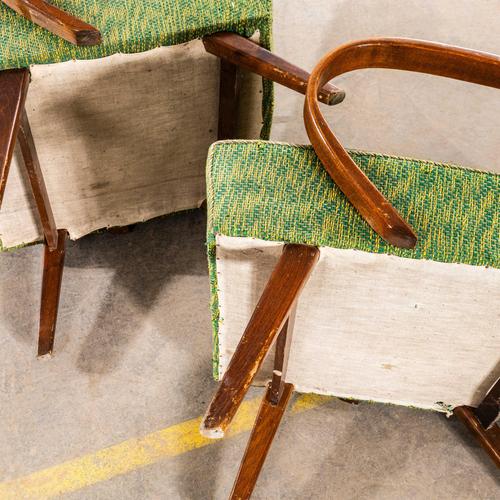 Armchair in Geometric Lime Weave Fabric with Sprung Seat by Jaroslav Šmídek, 1950s For Sale - Image 9 of 11