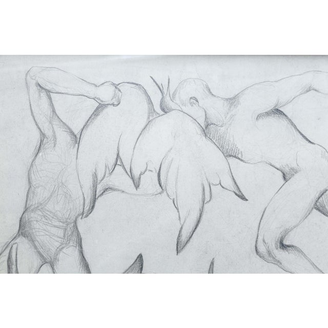 Art Deco William Hentschel (1892–1962) – Untitled Figurative With Panthers Graphite For Sale - Image 3 of 8