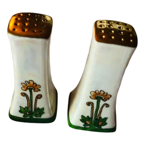 Vintage Bavarian Art Deco Salt and Pepper Shakers- a Pair