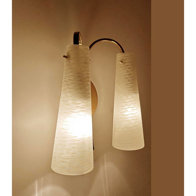 Vintage Glass Wall Light from Hillebrand, 1950s For Sale - Image 9 of 18