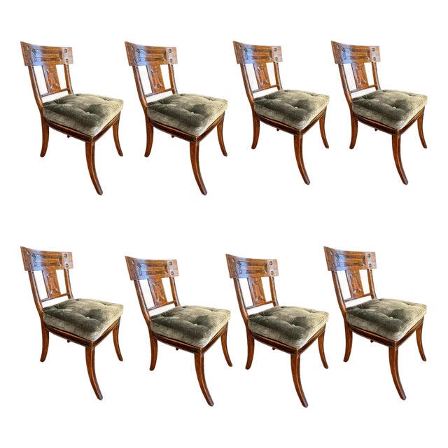 Michael Taylor Klismos Dining Chairs- A Set of 8 For Sale