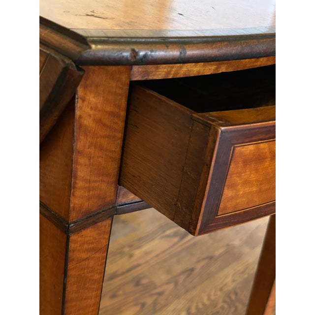 A Fine 18c Satinwood Table With Rosewood Crossbanding and Cuffed Feet. For Sale - Image 9 of 12