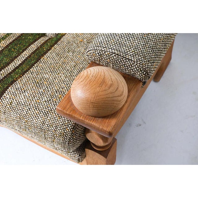 Wood Vintage Danish Modern Sofa Mid Century Oak Frame For Sale - Image 7 of 12