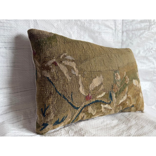 Baroque 17th Century Brussels Baroque Floral Tapestry Pillow For Sale - Image 3 of 6