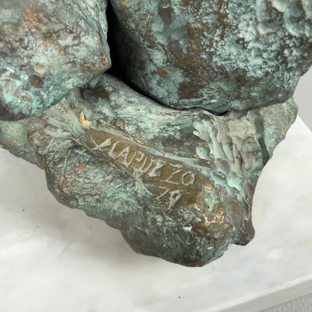 Mario Apuzzo, Abstract Face, Bronze on Marble Base, 1979 For Sale - Image 10 of 16