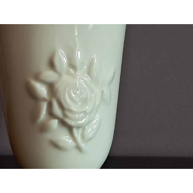 Ceramic 1950s Lenox Sculptured Rose Giftware Rosebud Collection Vase For Sale - Image 7 of 11