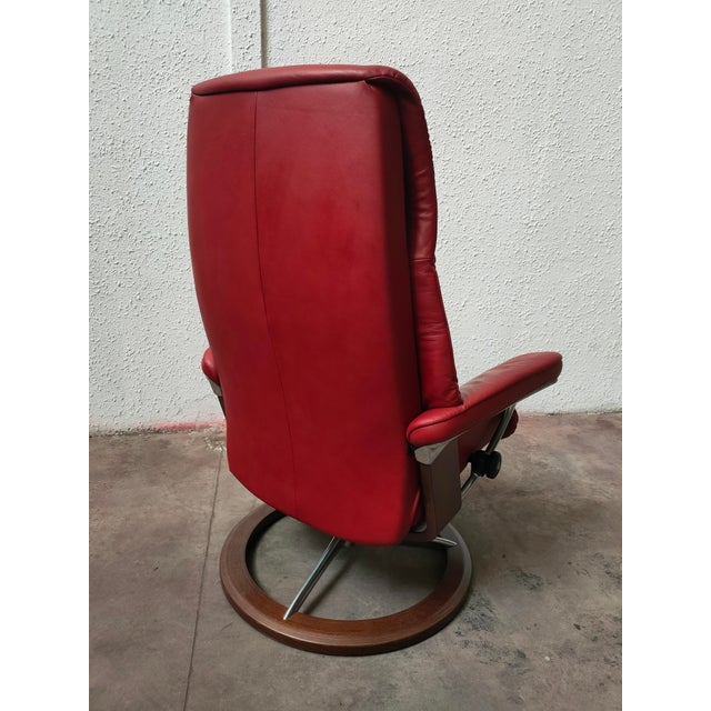 Set of Scandinavian Armchair and Ottoman from Ekornes, 1990s For Sale - Image 4 of 13