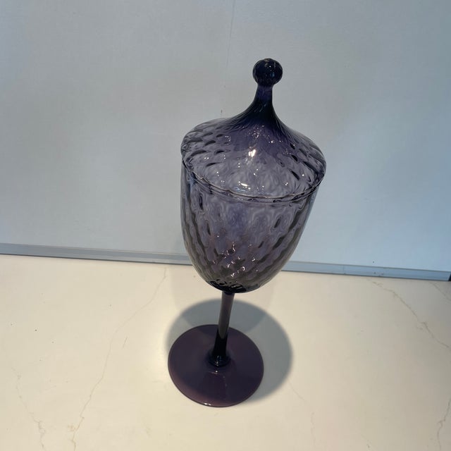 Beautiful 1960s Italian glass base with lid