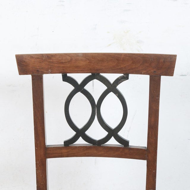 18th Century Style Chair with Raffia Seat For Sale - Image 4 of 9