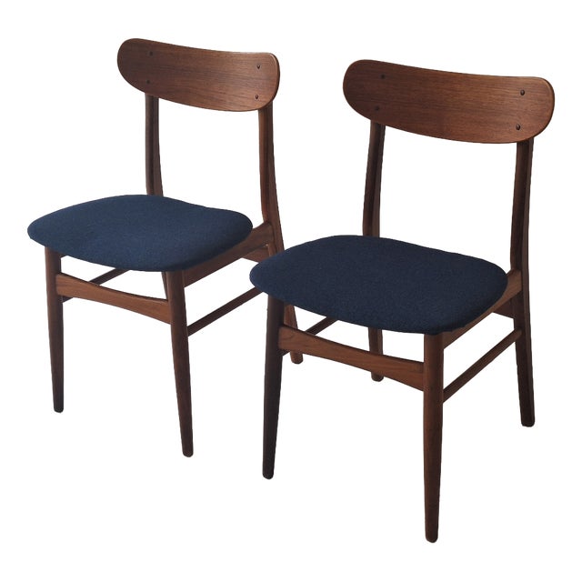 Mid-Century Modern Danish Teak Dining Chairs, 1960s, Set of 2 For Sale
