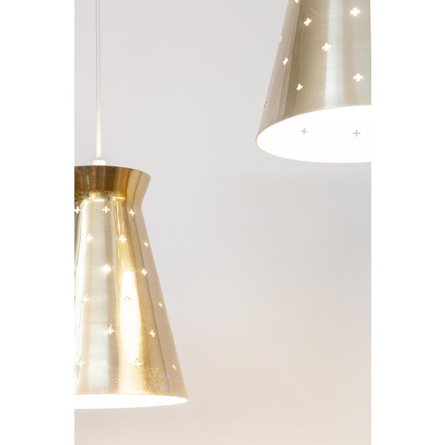 Gold Perforated Pendants from Hillebrand Leuchten, Germany, 1950s, Set of 2 For Sale - Image 8 of 12