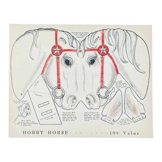 1950s Hobby Horse Lithograph For Sale