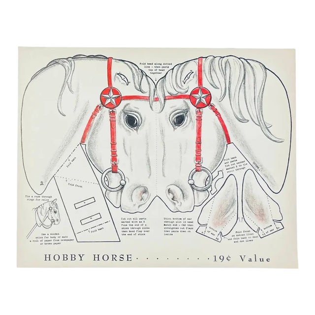 1950s Hobby Horse Lithograph For Sale