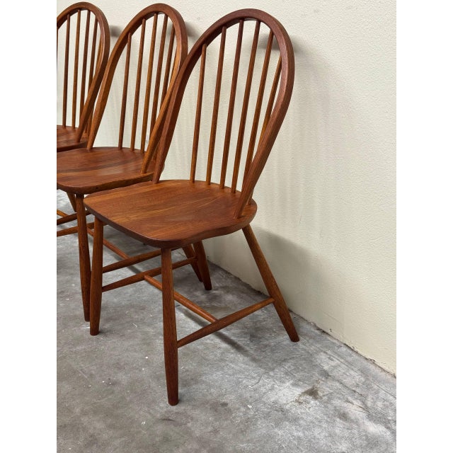 Set of 3 Danish Modern Teak Dining Chairs by Erik Ole Jørgensen for Tarm Stole 1960s For Sale In Los Angeles - Image 6 of 9