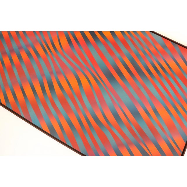 Abstract Op Art "Fire and Ice" Painting by J. Brown For Sale - Image 3 of 9