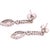 Antique White 14 Karat White Gold Free Style Diamond Drop / Dangle Earrings For Sale - Image 8 of 9