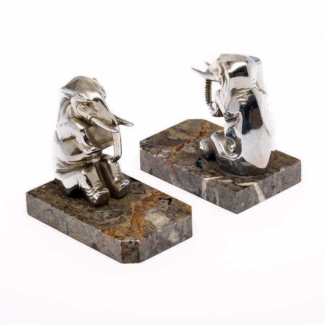 French Vintage Elephant Bookends For Sale - Image 4 of 9