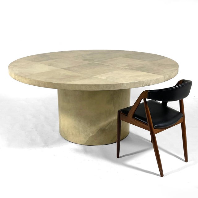 Faux Goatskin Dining Table For Sale In Chicago - Image 6 of 6