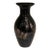Vintage Murano Style Hand Blown Black Iridescent Art Glass Vase For Sale