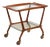 Beech and Glass Serving Cart, 1960s For Sale