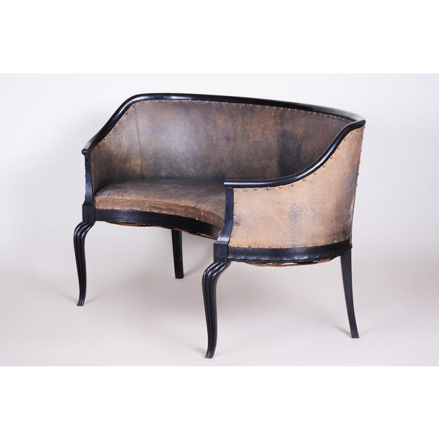 Black Sofa attributed to Otto Prutscher, 1890s For Sale - Image 10 of 15