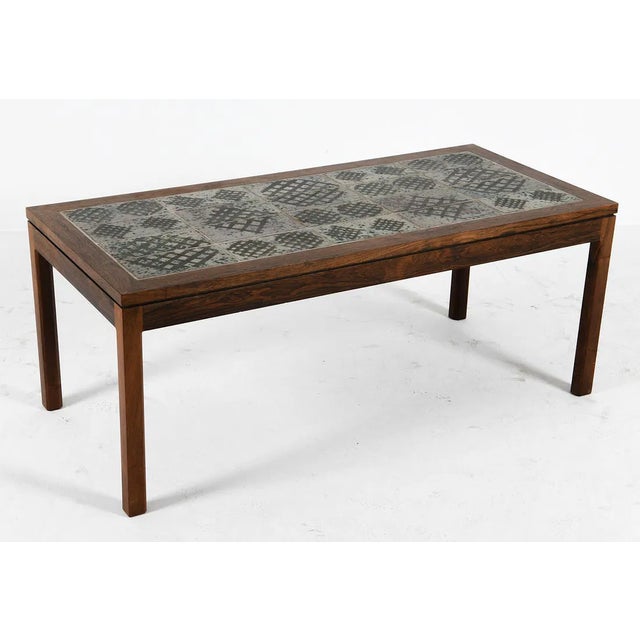 Tue Poulsen Vintage Rosewood and Tile Coffee Table For Sale - Image 4 of 6