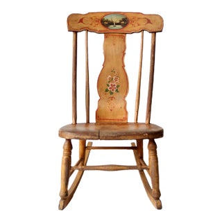 Antique Painted Rocking Chair For Sale