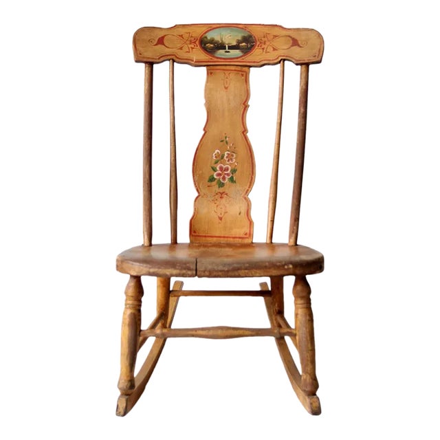 Antique Painted Rocking Chair For Sale