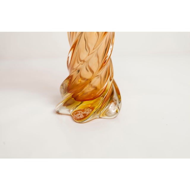 Glass Orange and Red Murano Glass Vase from Fratelli Toso, 1960s For Sale - Image 7 of 15