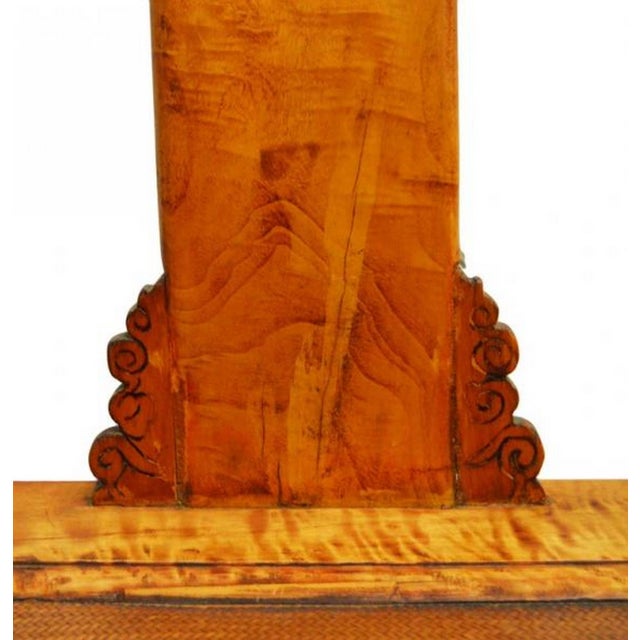 Wood Antique Hand Carved and Lacquered Elmwood Chair from 19th Century China For Sale - Image 7 of 9