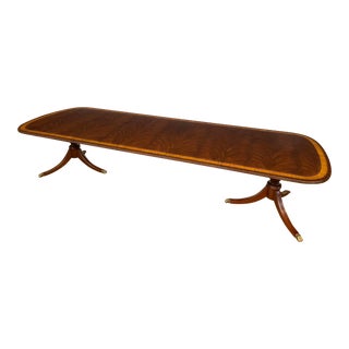 Classic Double Pedestal Mahogany Dining Table by Leighton Hall - Showroom Sample For Sale