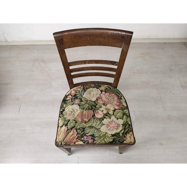 Art Deco Cherry Oak Table and Chairs, 1940s, Set of 7 For Sale - Image 14 of 18